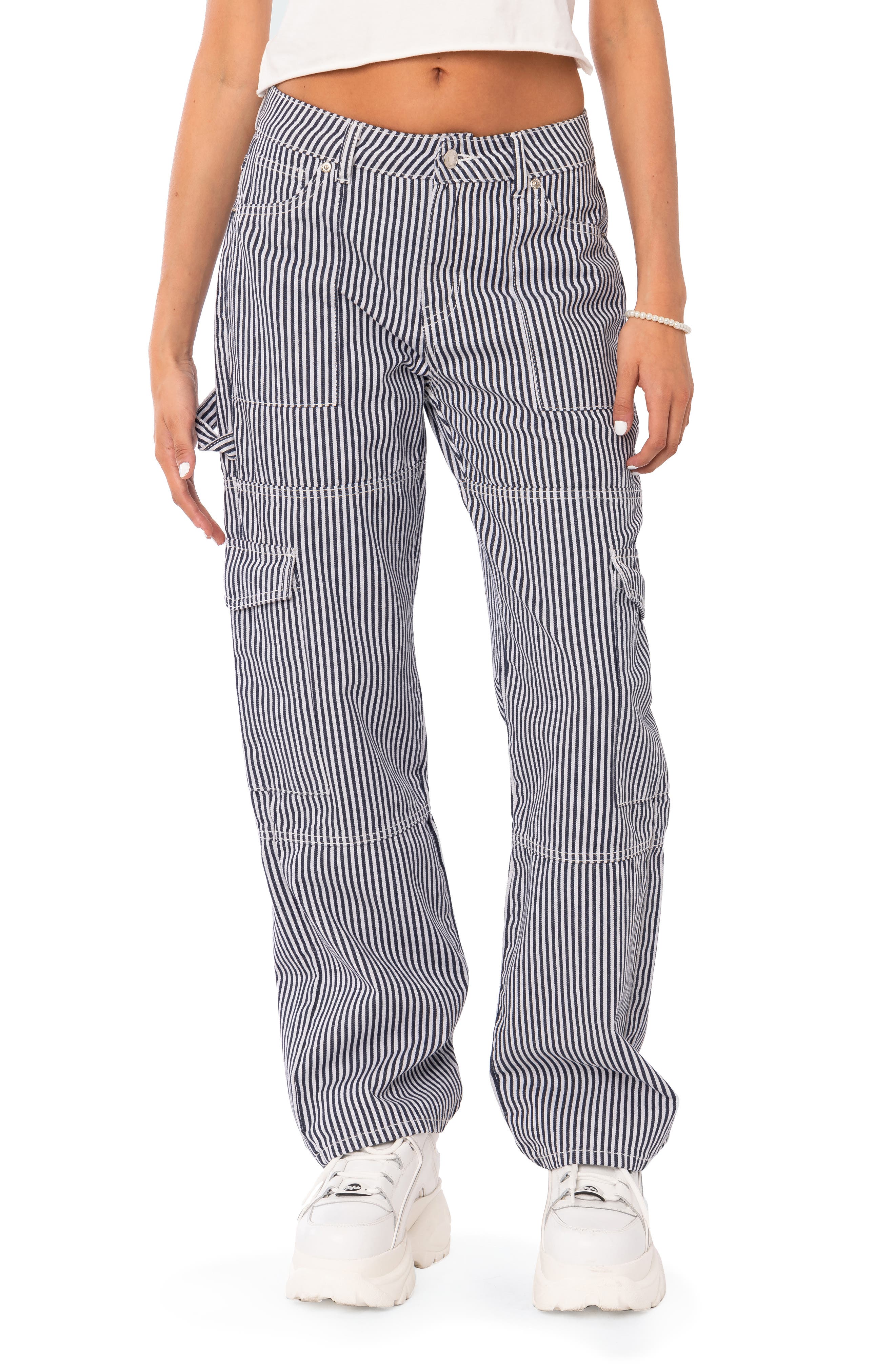 Women's Cargo Graphic Pants - Gray XS