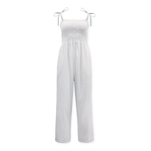 HOPE & HENRY ORGANIC SMOCKED BUTTON FRONT JUMPSUIT 