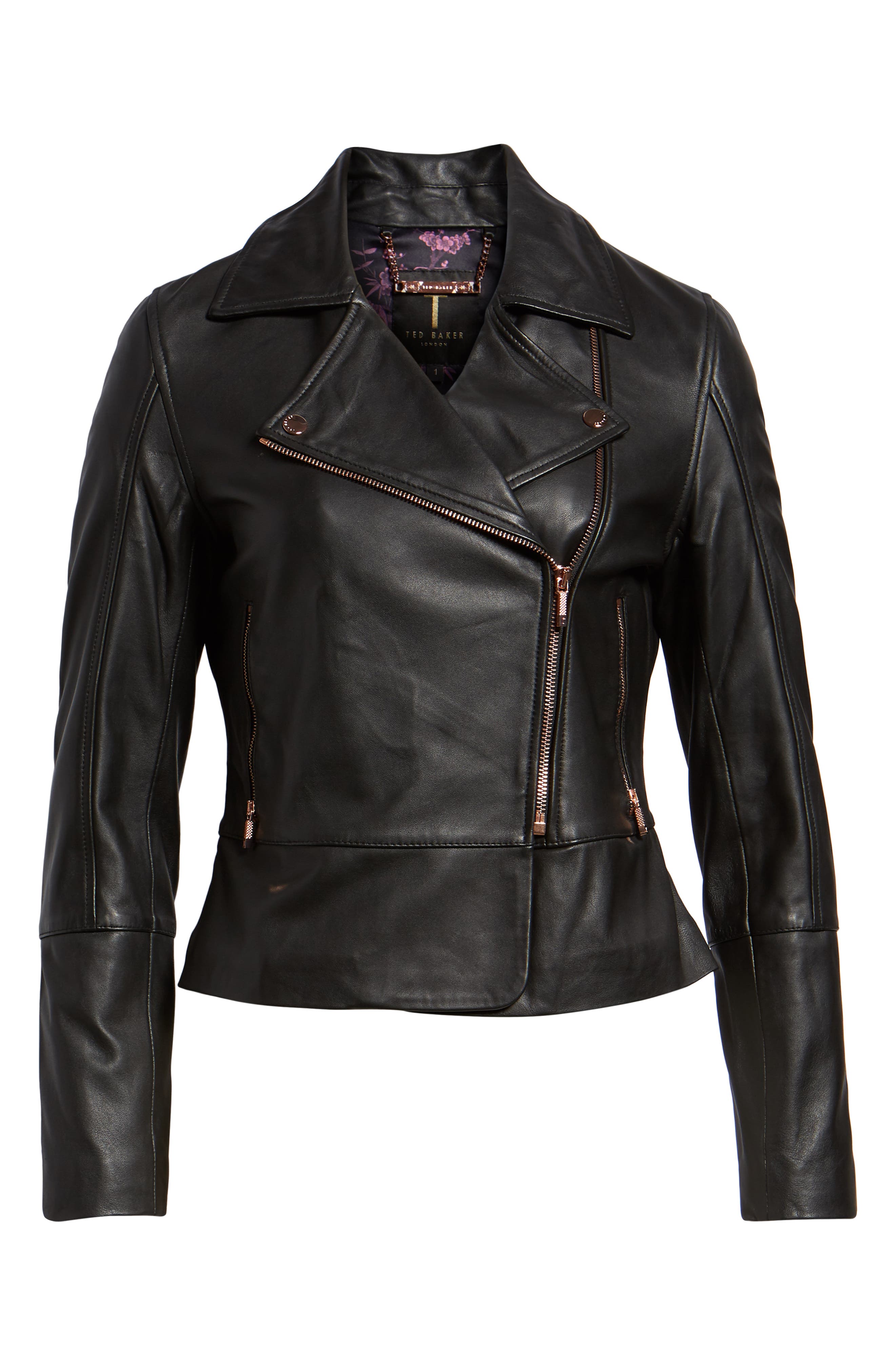 ted baker dusty pink leather jacket