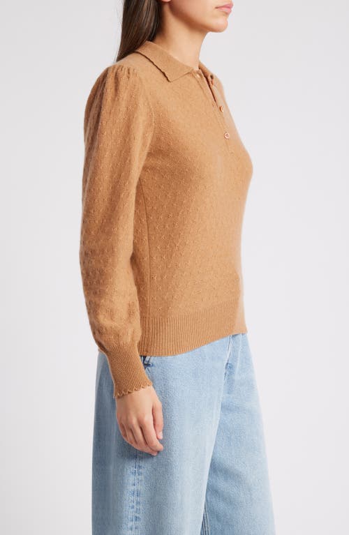 Shop Frame Cashmere Polo Sweater In Camel