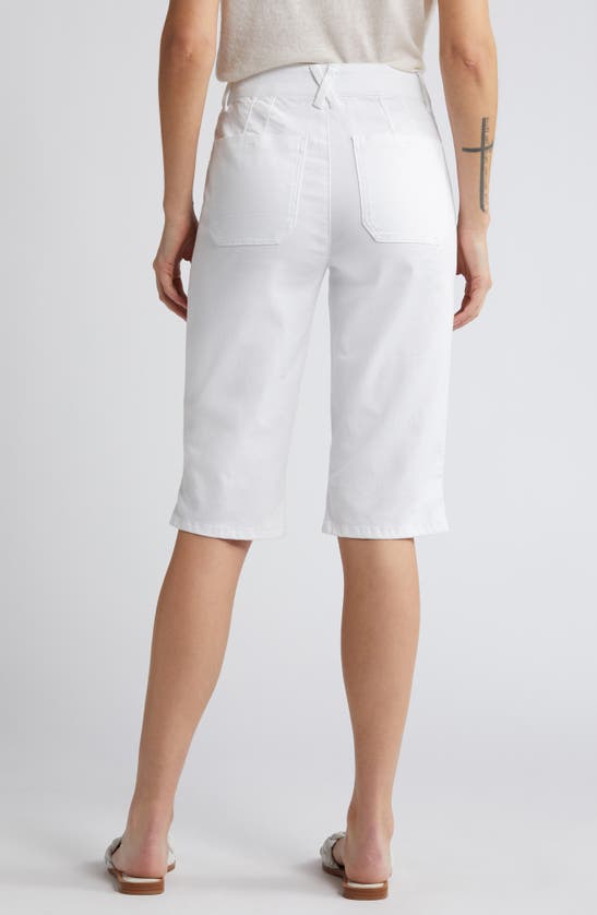 Shop Wit & Wisdom 'ab'solution Denim Knee Shorts In Optic White