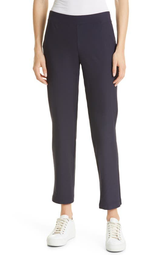 Eileen Fisher Slim Knit Ankle Pants In Nocturne