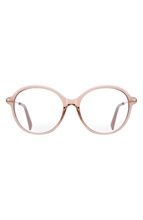 Fifth & Ninth Elsie 53mm Round Blue Light Blocking Glasses In Transparent Pink