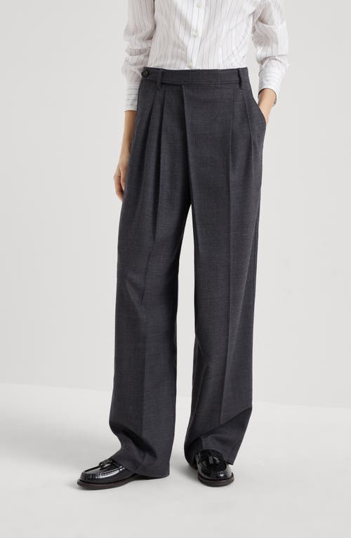 Shop Brunello Cucinelli Loose Wrapped Trousers In Dark Grey