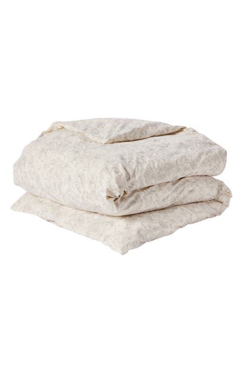 Coyuchi Solana Organic Cotton Duvet Cover in Undyed W/Grays Botanical at Nordstrom