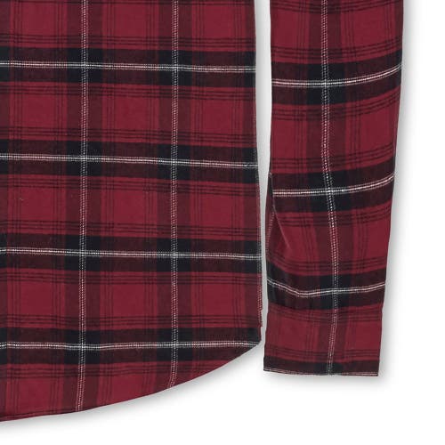 Hope & Henry Brushed Flannel Button Down Shirt In Oxblood City Plaid