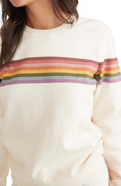 Anytime Rainbow Stripe Sweatshirt in White