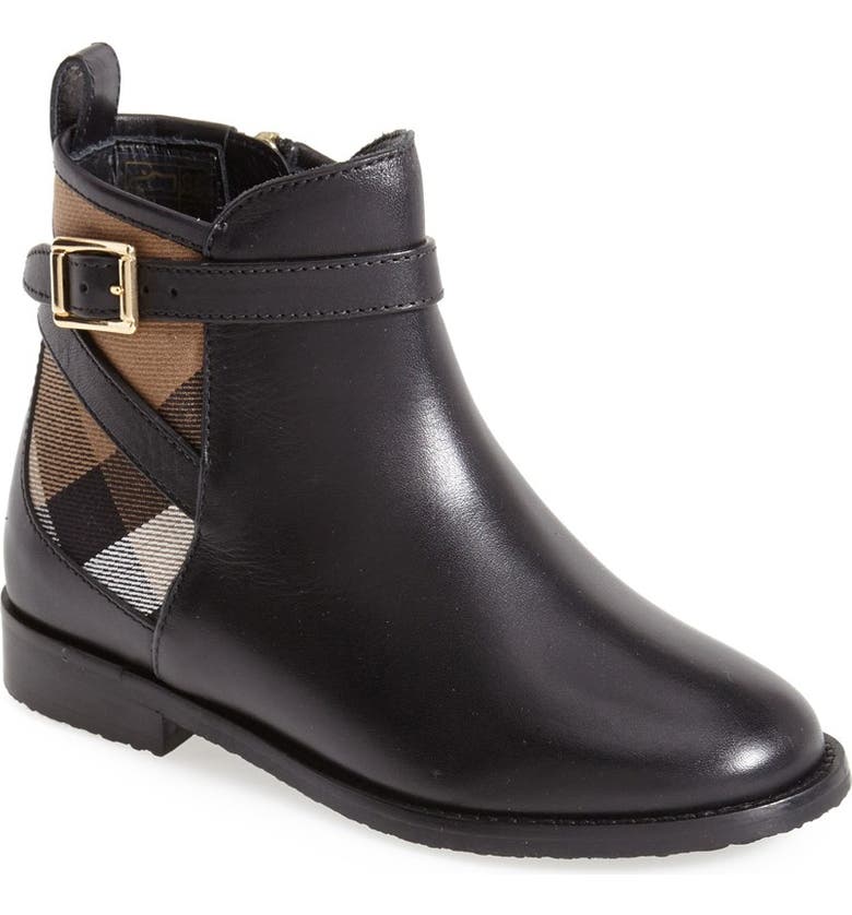 Burberry 'Mini Richardson' Leather Boot (Walker, Toddler & Little Kid ...