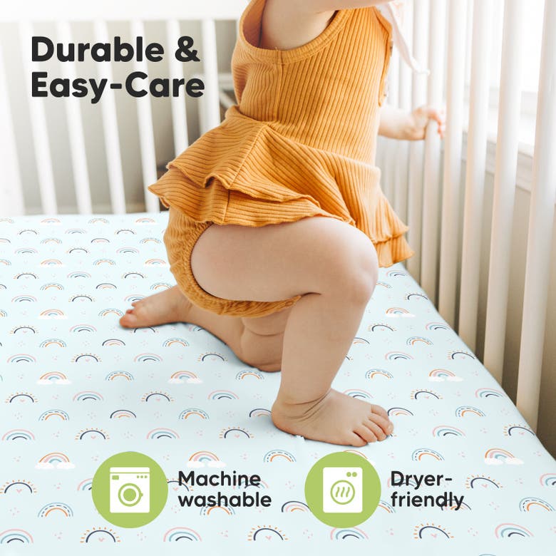 Keababies Isla Fitted Crib Sheets In Jolly Rainbow