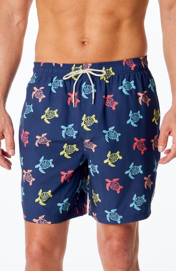 Life Is Good Jake Turtle Print Boardshorts In Inkwell