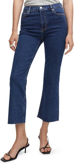 Mango seam detail flare front jeans in blue