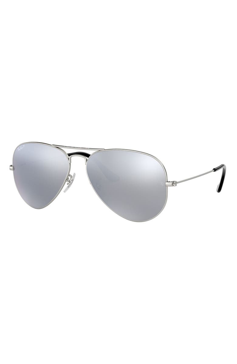 Ray-Ban Standard Icons 58mm Mirrored Polarized Aviator Sunglasses |  Nordstrom