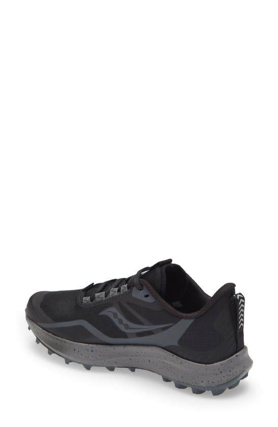Saucony Peregrine 12 Trail Running Shoe In Black/ Charcoal