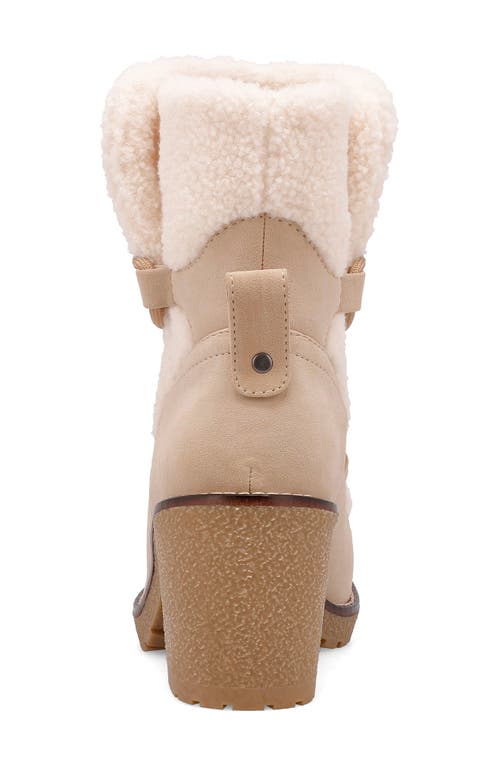 Shop Mia Holiday Faux Shearling Bootie In Sand/off White