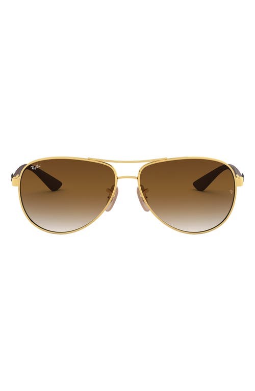 Ray Ban Ray-ban 61mm Gradient Pilot Sunglasses In Brown