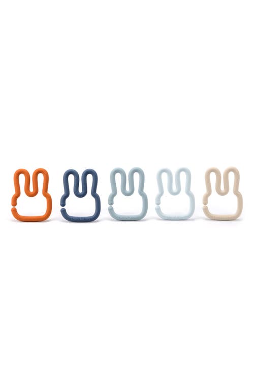 Shop Loulou Lollipop Assorted 5-pack Silicone Bunny Toy Links In Blue Multi