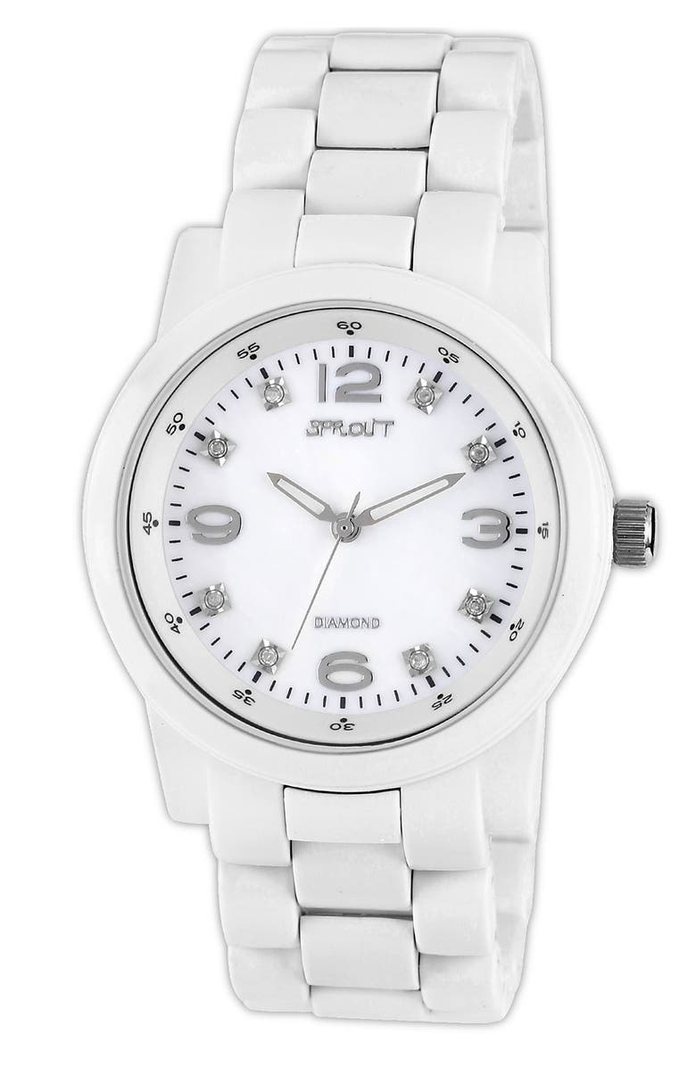 SPROUT™ Watches Diamond Index Mother-of-Pearl Watch, 38mm | Nordstrom