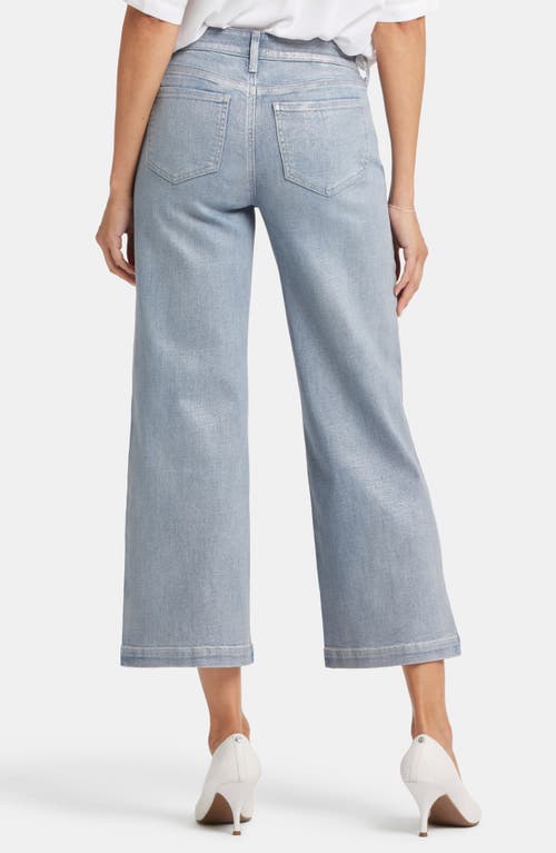 Nydj Teresa Exposed Button High Waist Ankle Wide Leg Jeans In Sparkling Lights