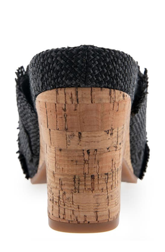 Shop Aerosoles Madina Woven Heel Sandal In Black Raffia