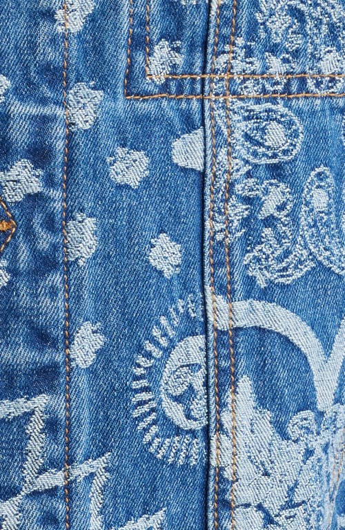 Shop Icecream Blue Dreams Floral Jacquard Denim Trucker Jacket In Dodger