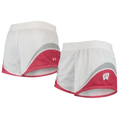 Women's Under Armour Heathered Black Wisconsin Badgers Performance Cotton  Shorts
