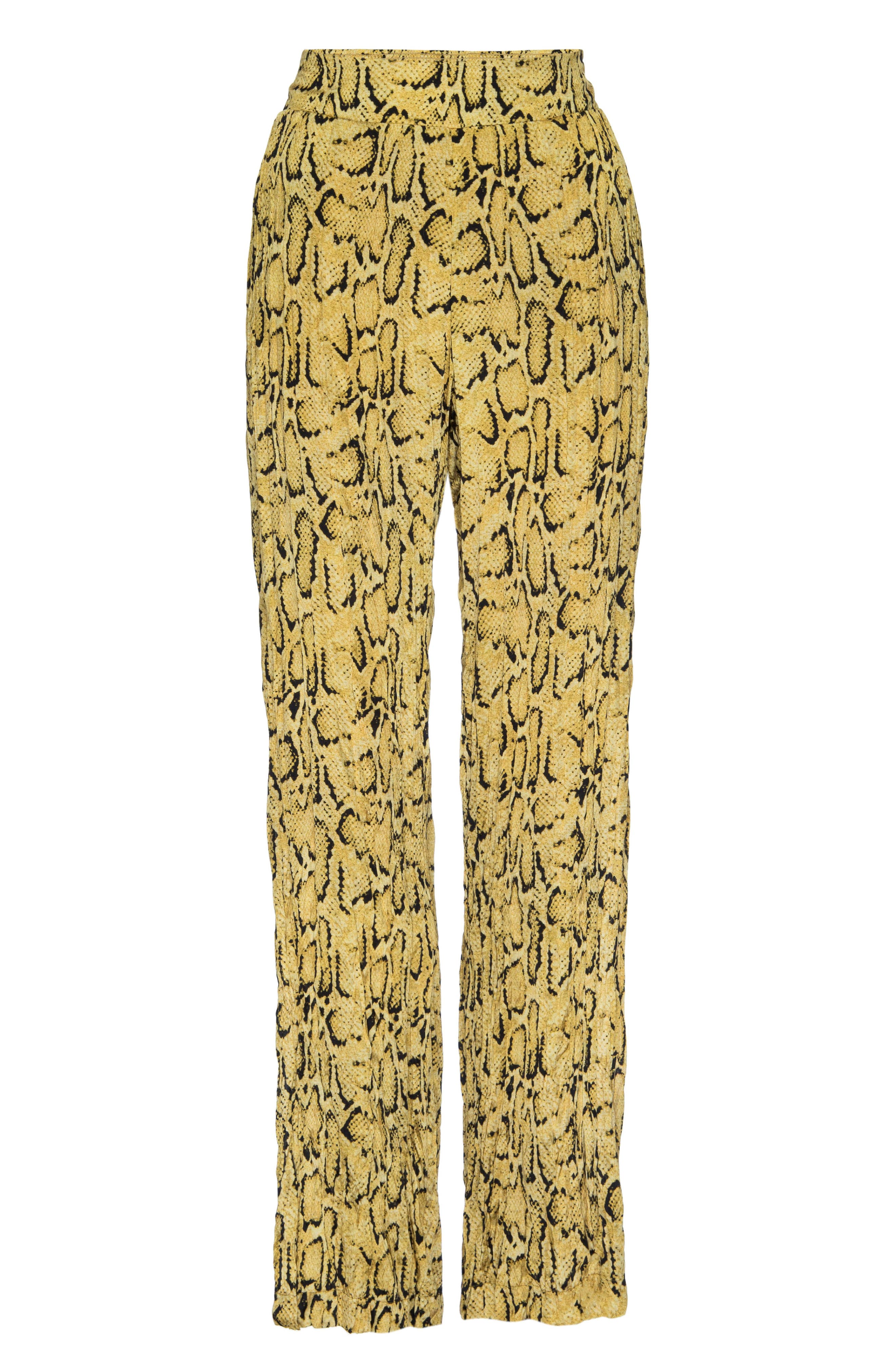 yellow print pants