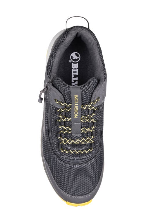 Billy Footwear Inclusion Trail Sneaker In Charcoal/yellow