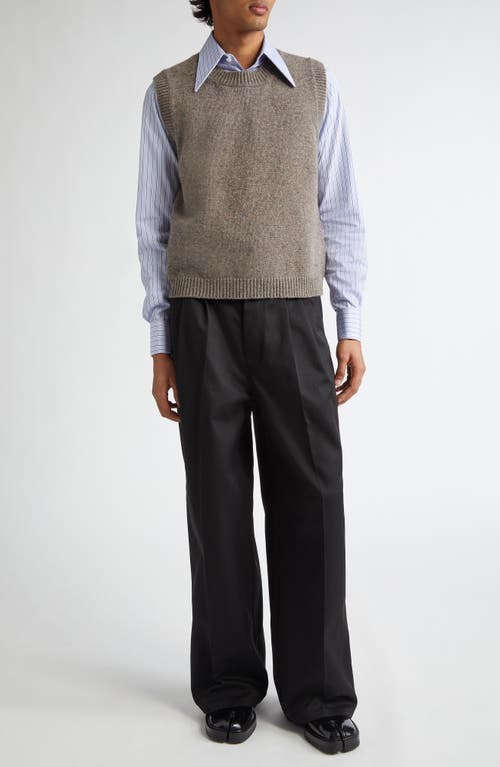 Shop Maison Margiela Marled Wool Sweater Vest In Beige