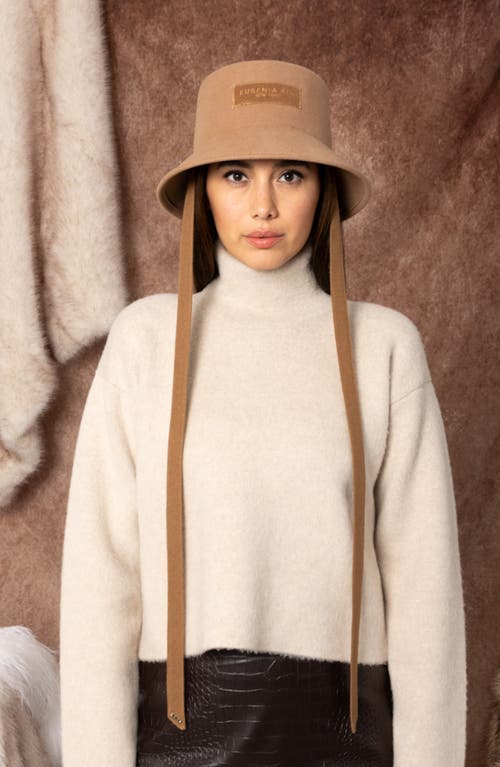 Shop Eugenia Kim Jonah Wool Felt Bucket Hat In Camel