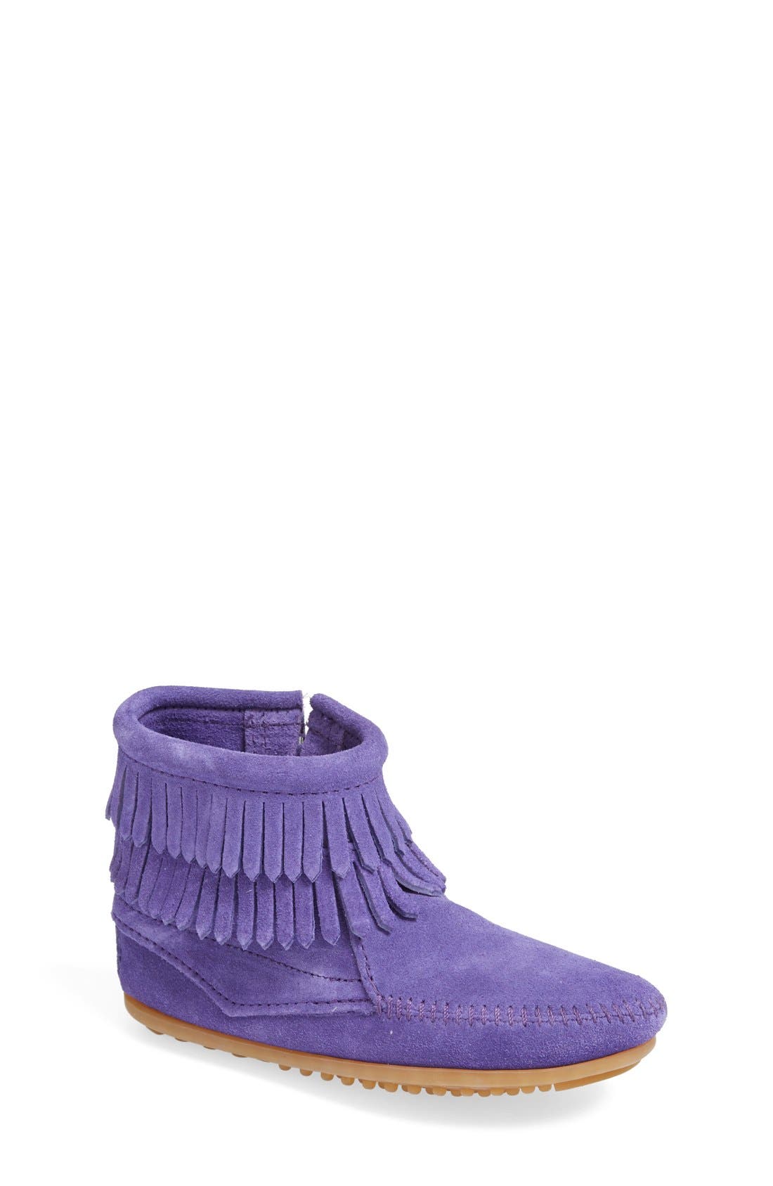 minnetonka purple fringe boots