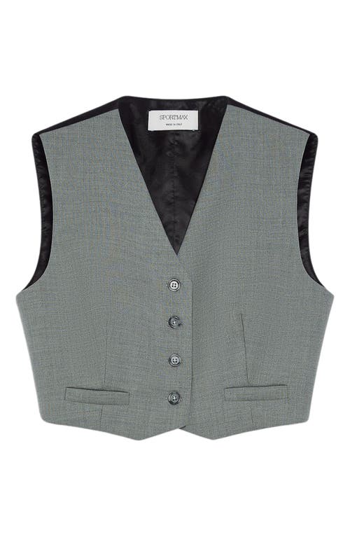 Shop Sportmax Crop Mixed Media Waistcoat In Light Grey