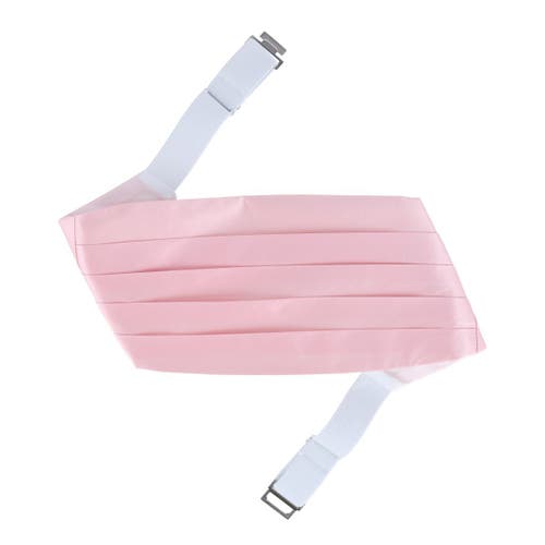 Shop Trafalgar Sutton Solid Color Silk Cummerbund In Pink