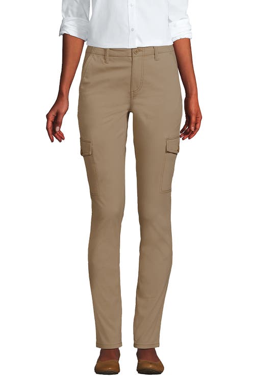 Shop Lands' End Mid Rise Slim Cargo Chino Pants In Desert Tan