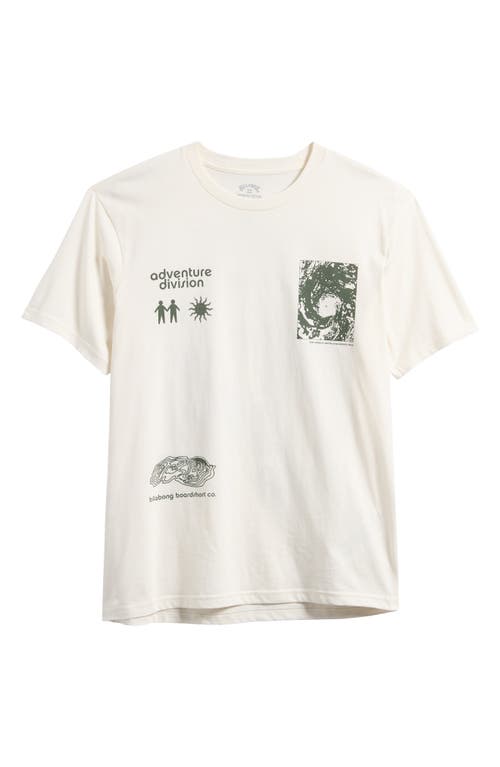 Shop Billabong Tidal Research Organic Cotton Graphic T-shirt In Off White