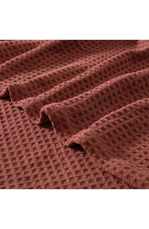 Eddie Bauer Waffle Knit Throw Blanket In Burnt Orange