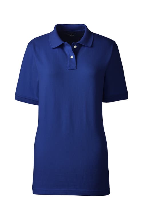 Shop Lands' End School Uniform Young  Short Sleeve Mesh Polo Shirt In Cobalt