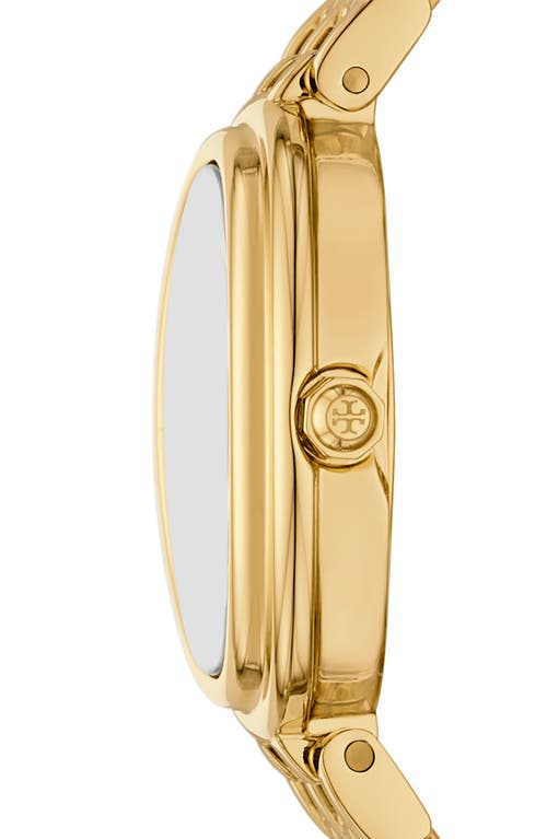 Tory Burch Women's The Oval Gold-tone Stainless Steel Bracelet Watch 22mm In Gold