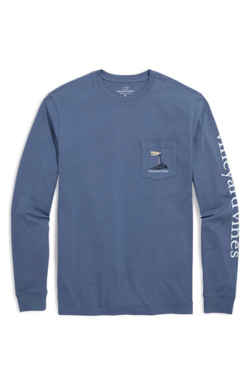 Vineyard Vines Lighthouse At Dusk Long Sleeve Cotton Graphic T-shirt In Moonshine