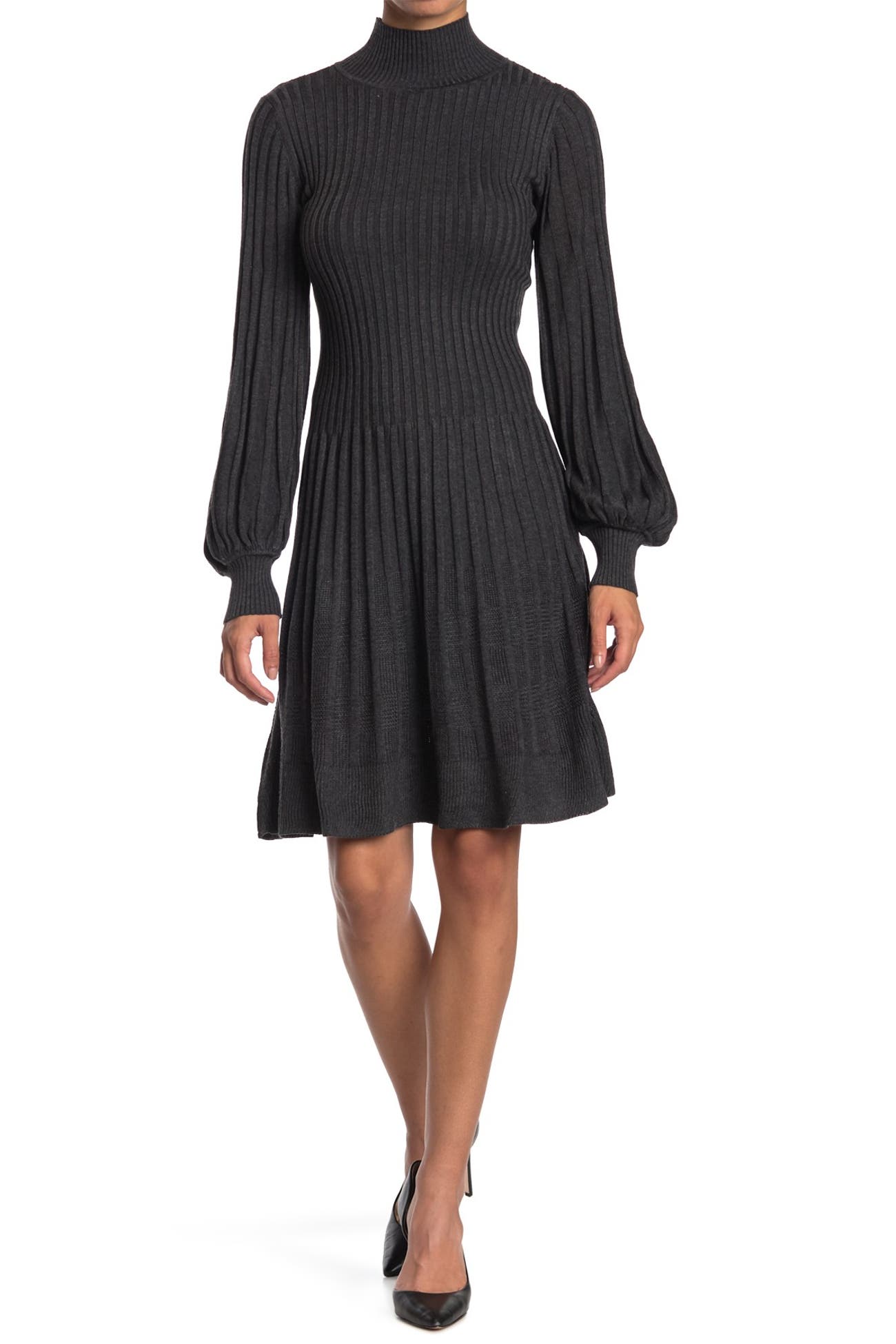 Max Studio 3/4 Sleeve Tiered ALine Sweater Dress Nordstrom Rack