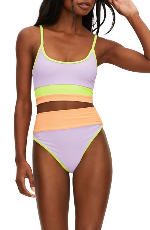 Beach Riot Eva Rib Bikini Top in Sundazed Color Block