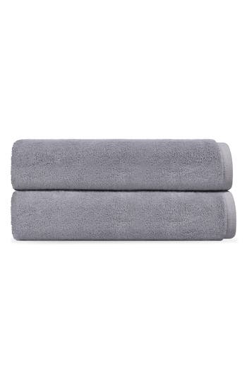 Brooks Brothers Puresoft 2-piece Turkish Cotton Bath Sheet In Silver