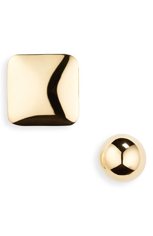 Jacquemus Les Rond Carré Mismatched Stud Earrings in Light Gold 270 at Nordstrom