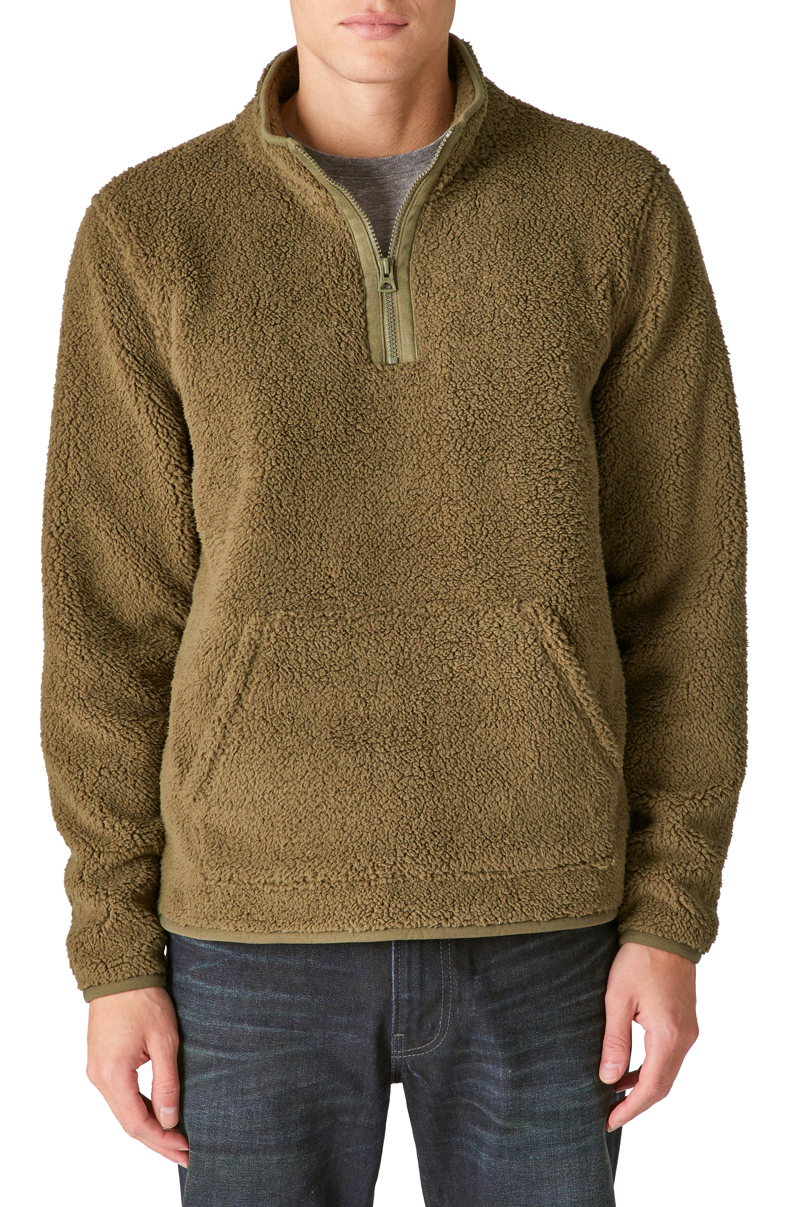 mens mock neck fleece