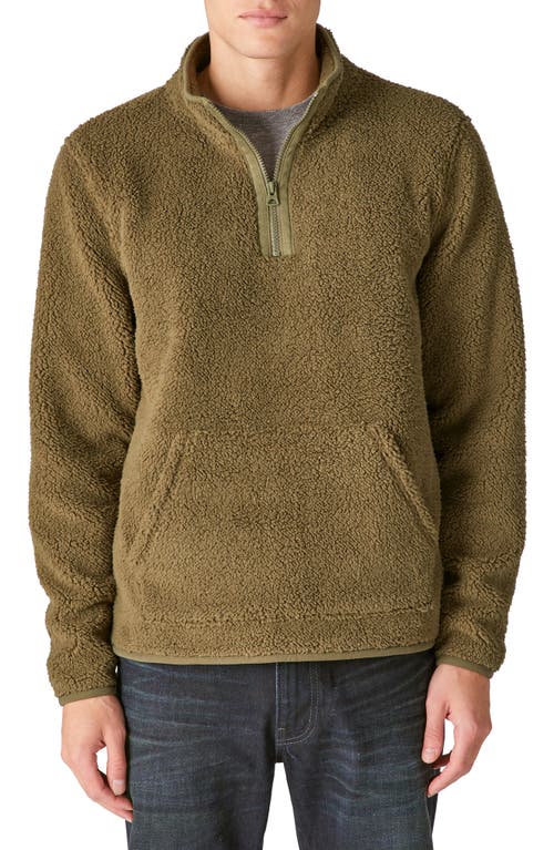 Lucky Brand High Pile Fleece Mock Neck Sweatshirt Ivy Green at Nordstrom,