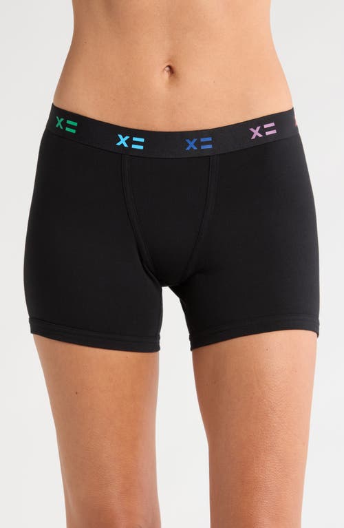 TomboyX 4.5-Inch Trunks in Black X Rainbow 