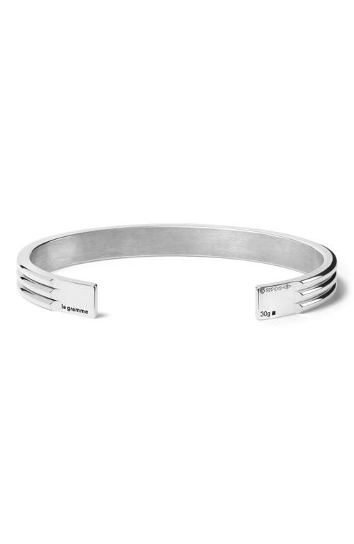 Shop Le Gramme Godron Bangle In Silver