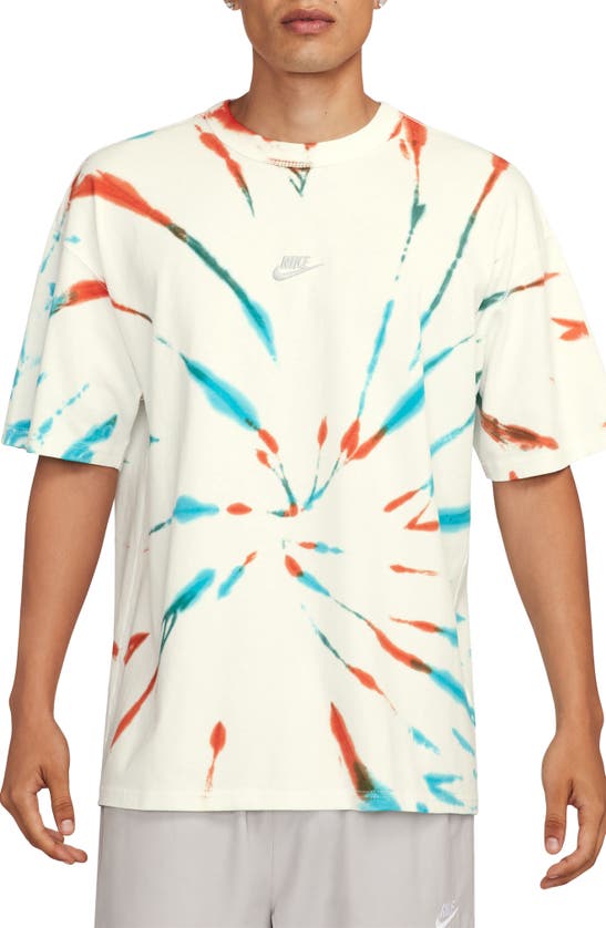 Shop Nike Sportswear Premium Essentials Tie Dye T-shirt In Sail