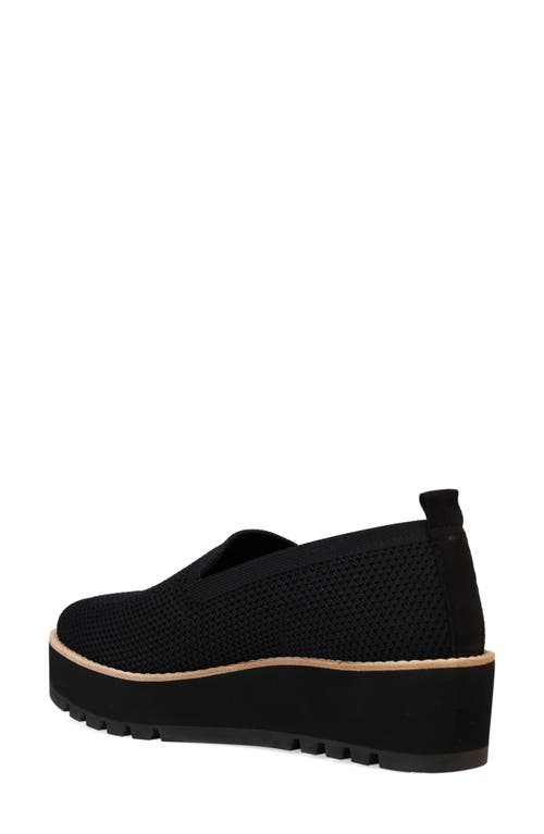 Shop Eileen Fisher Ergos Platform Knit Slip-on Shoe In Black