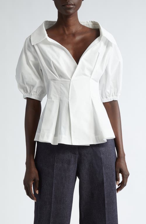 Altuzarra Corteo Puff Sleeve Poplin Top Optic White at Nordstrom, Us