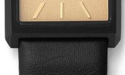 Breda Virgil Leather Strap Watch, 26mm In Black/black/gold